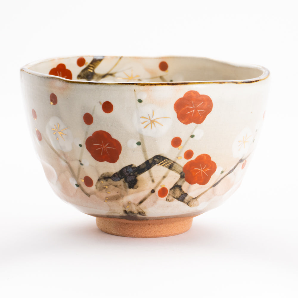 抹茶碗　紅白梅　俊山窯 KOTOPOTTER