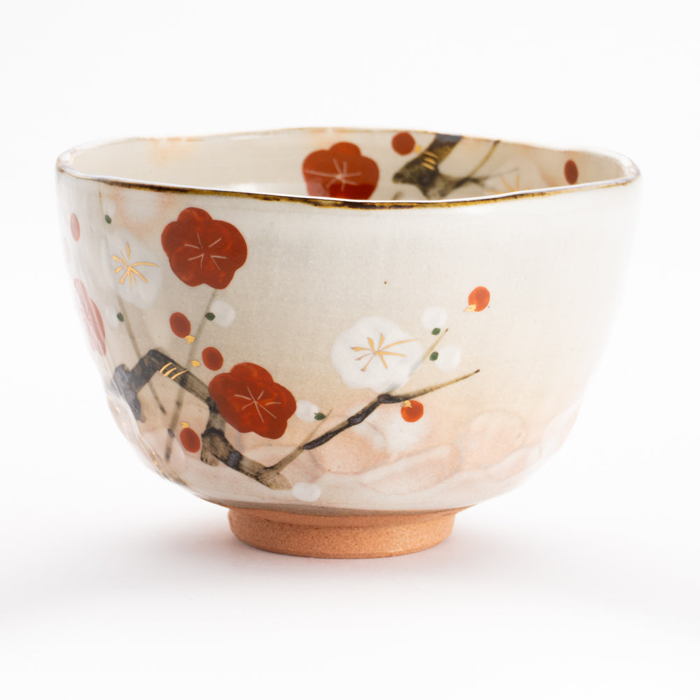 抹茶碗　紅白梅　俊山窯 KOTOPOTTER