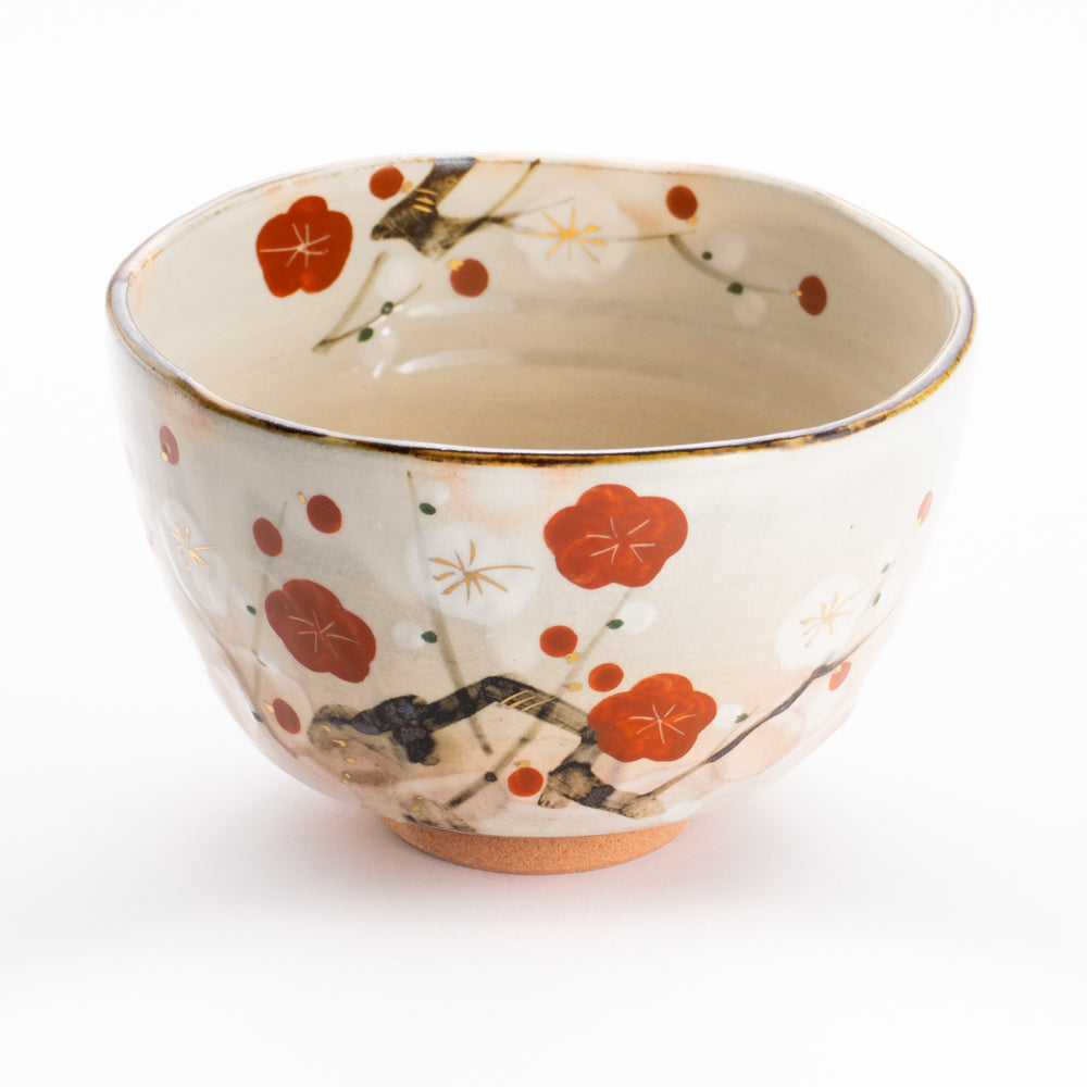 抹茶碗　紅白梅　俊山窯 KOTOPOTTER