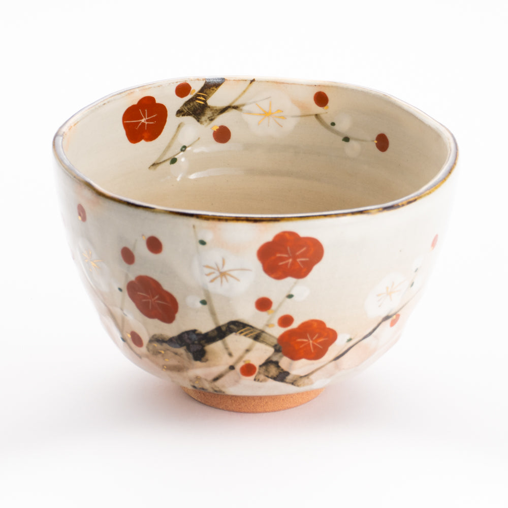 抹茶碗　紅白梅　俊山窯 KOTOPOTTER