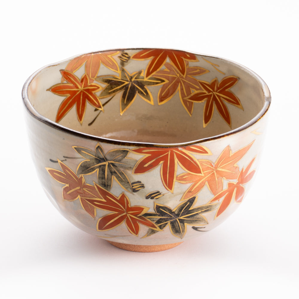 京都清水烧抹茶碗红叶｜俊山窑｜KOTOPOTTER