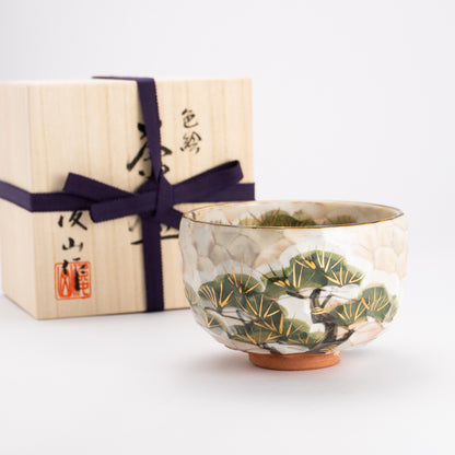 抹茶碗　雪松之絵　俊山窯 KOTOPOTTER