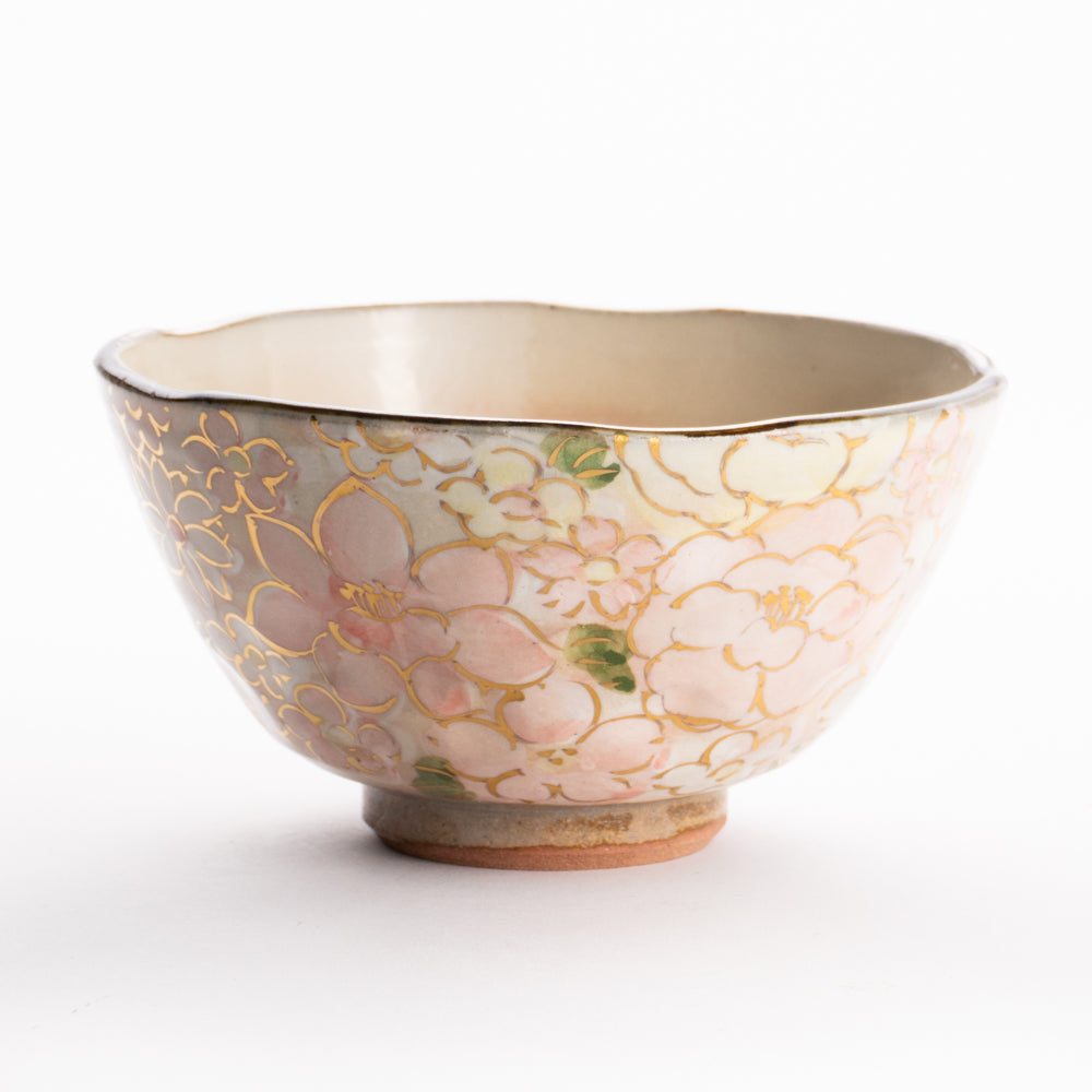 【清水焼】茶碗　花まつり ピンク　俊山窯 KOTOPOTTER