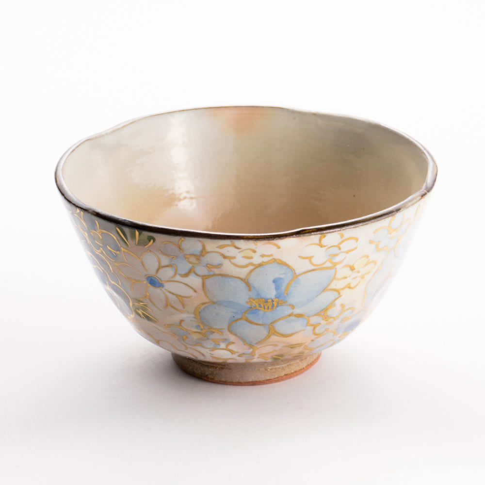 【清水焼】茶碗　花まつり 青　俊山窯 KOTOPOTTER
