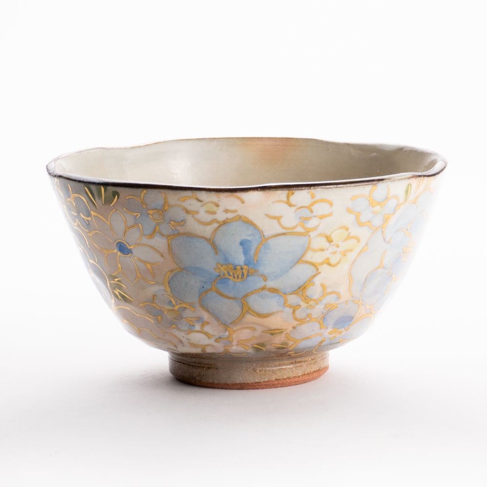 【清水焼】茶碗　花まつり 青　俊山窯 KOTOPOTTER