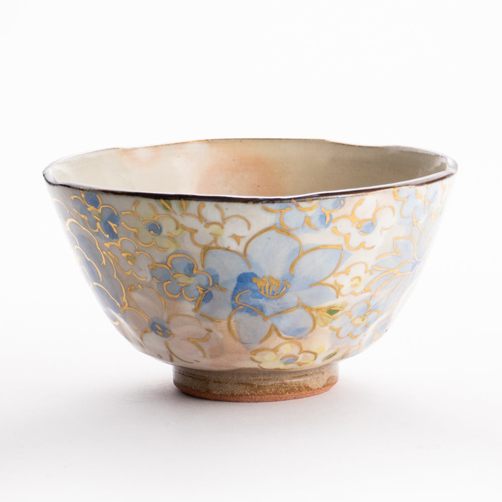 【清水焼】茶碗　花まつり 青　俊山窯 KOTOPOTTER