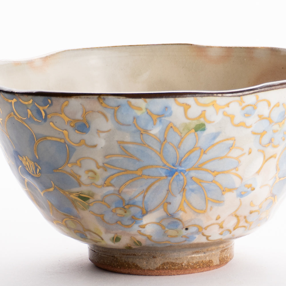 【清水焼】茶碗　花まつり 青　俊山窯 KOTOPOTTER