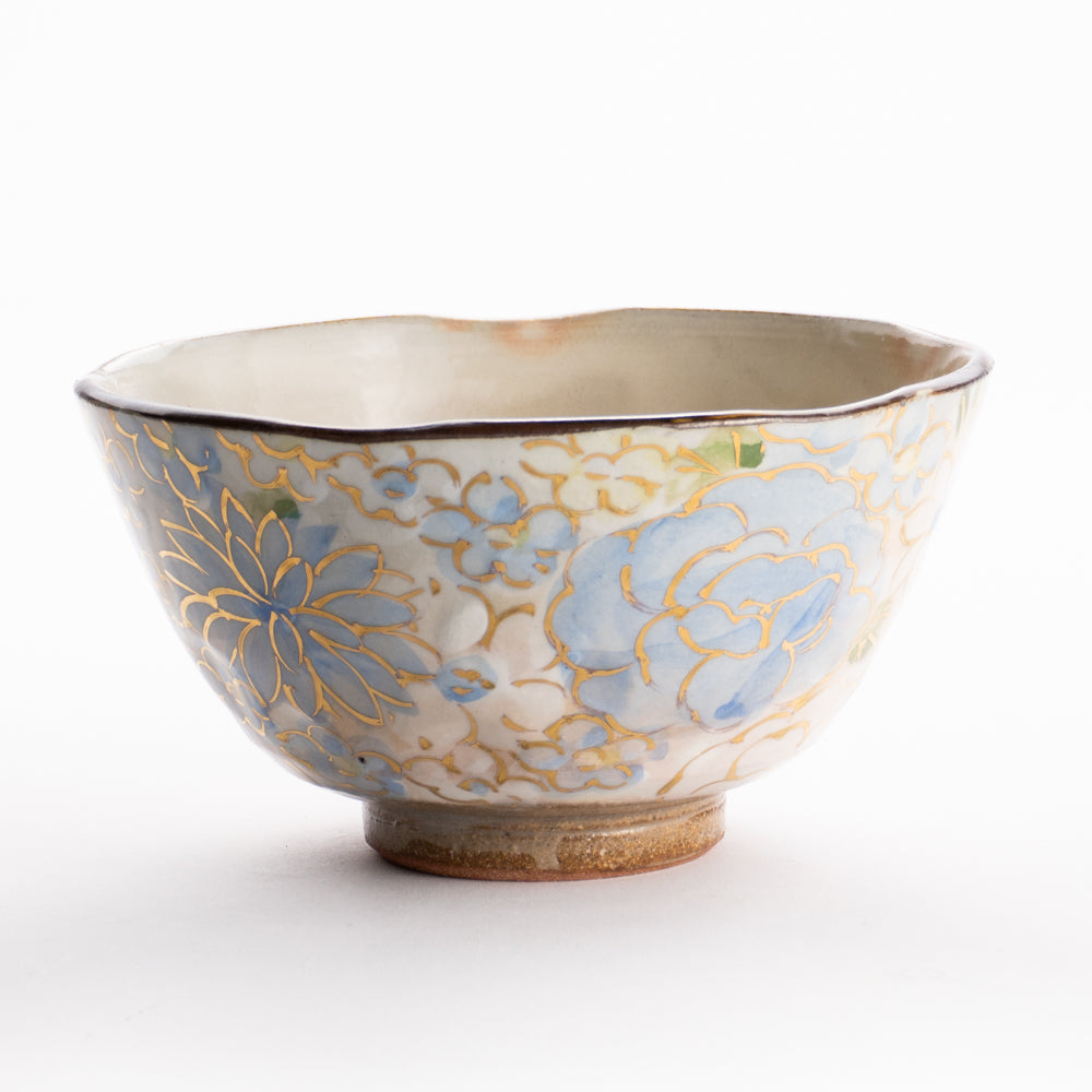 【清水焼】茶碗　花まつり 青　俊山窯 KOTOPOTTER