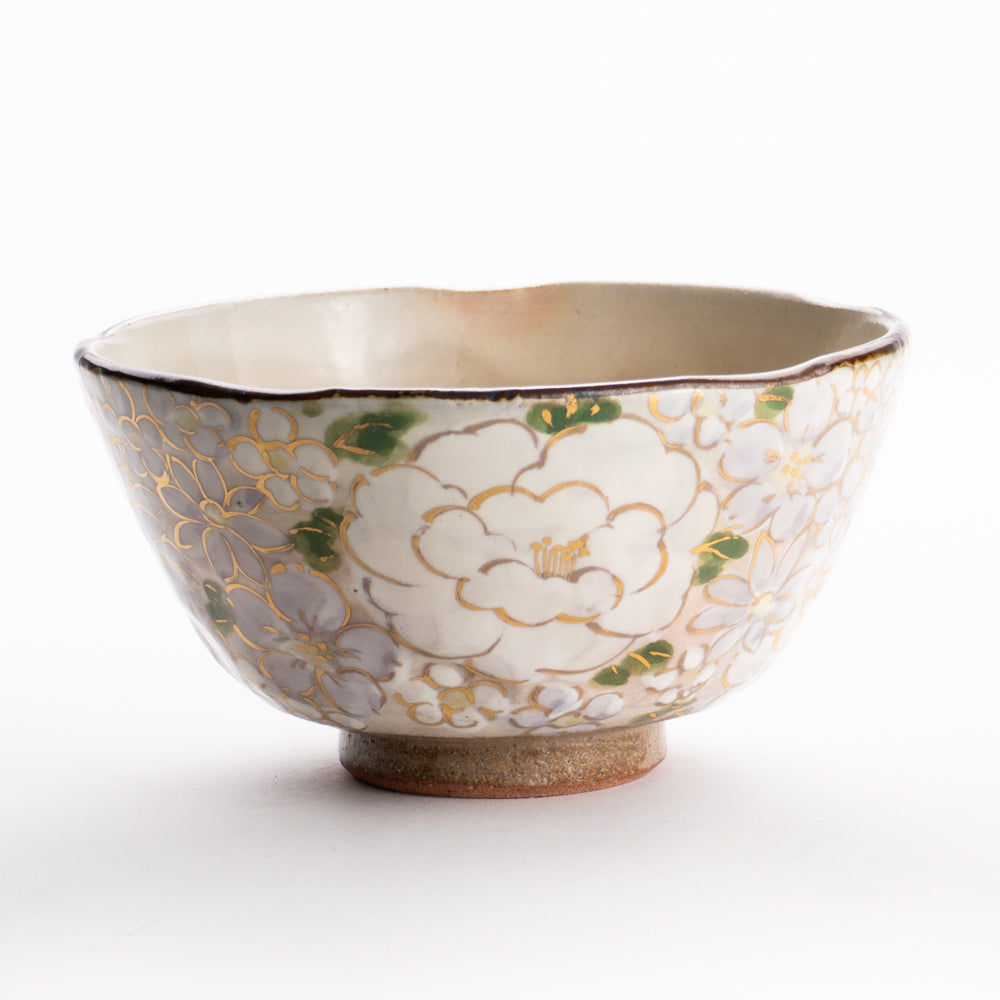【清水焼】茶碗　花まつり 紫　俊山窯 KOTOPOTTER
