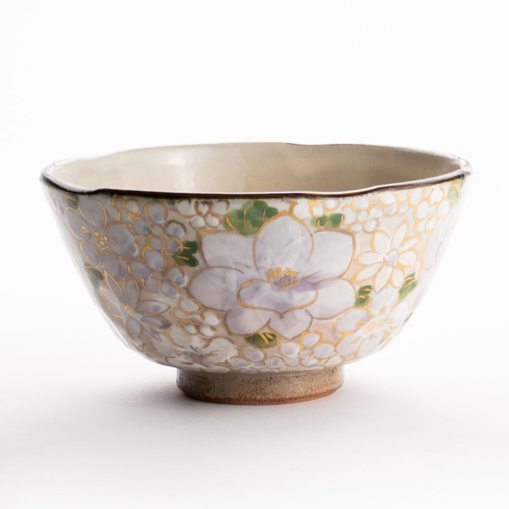 【清水焼】茶碗　花まつり 紫　俊山窯 KOTOPOTTER