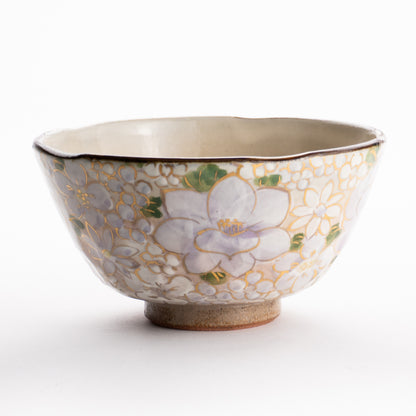 【清水焼】茶碗　花まつり 紫　俊山窯 KOTOPOTTER