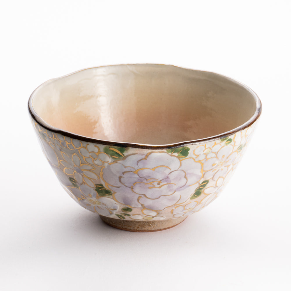 【清水焼】茶碗　花まつり 紫　俊山窯 KOTOPOTTER