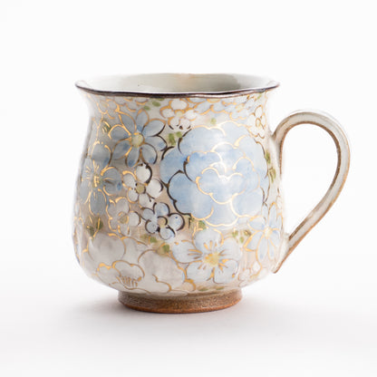 【清水焼】マグカップ　花まつり青　俊山窯 KOTOPOTTER