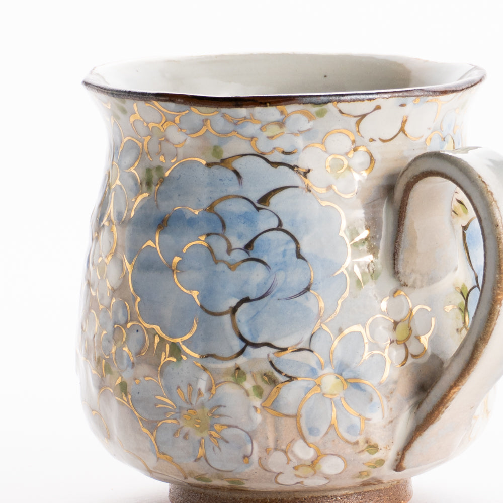 【清水焼】マグカップ　花まつり青　俊山窯 KOTOPOTTER