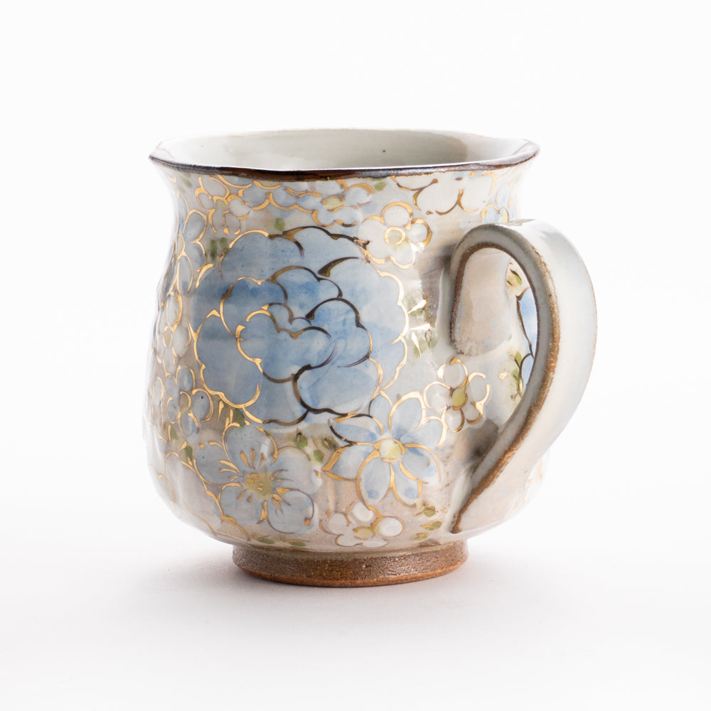 【清水焼】マグカップ　花まつり青　俊山窯 KOTOPOTTER