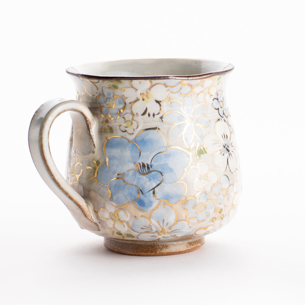 【清水焼】マグカップ　花まつり青　俊山窯 KOTOPOTTER