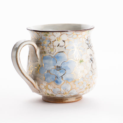 【清水焼】マグカップ　花まつり青　俊山窯 KOTOPOTTER