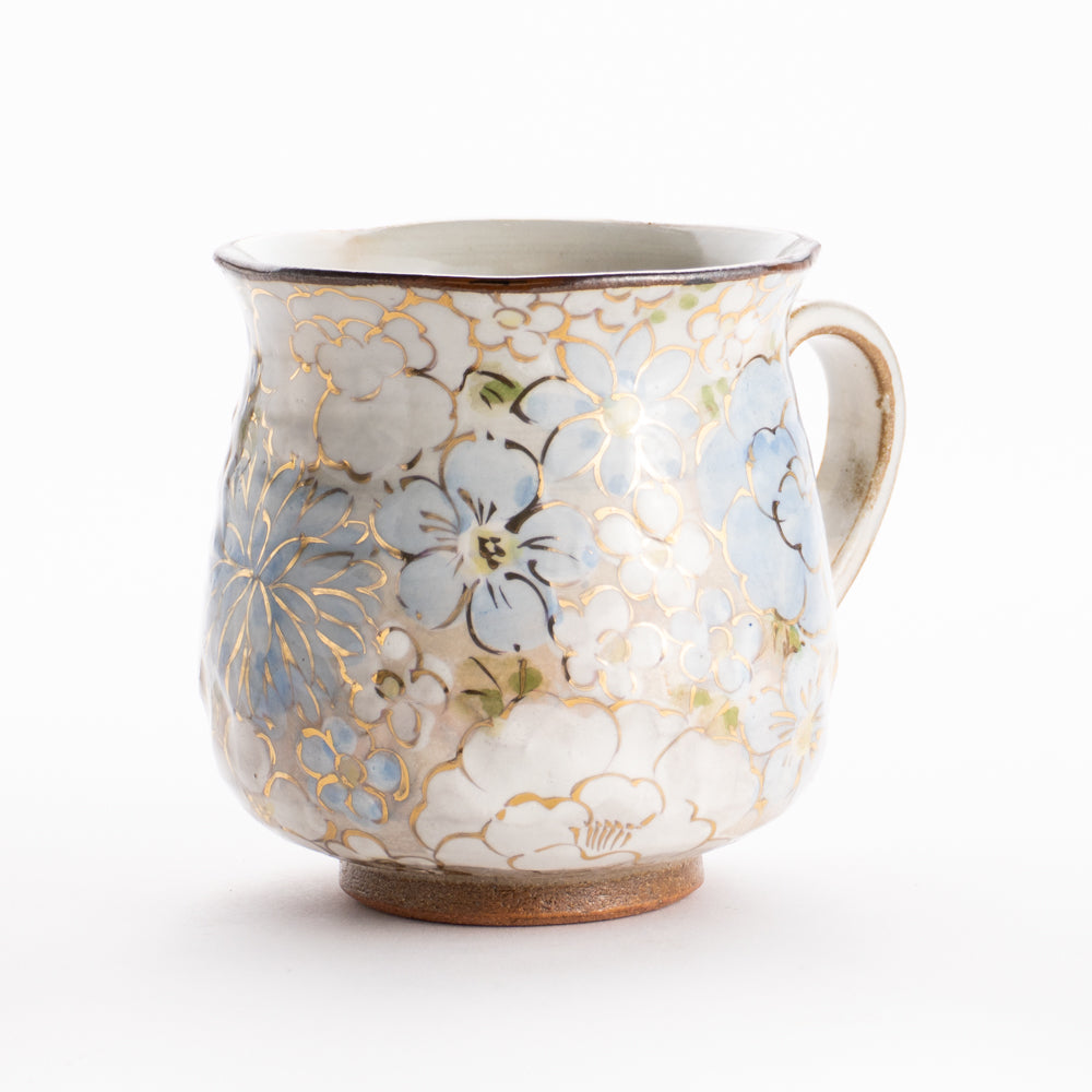 【清水焼】マグカップ　花まつり青　俊山窯 KOTOPOTTER