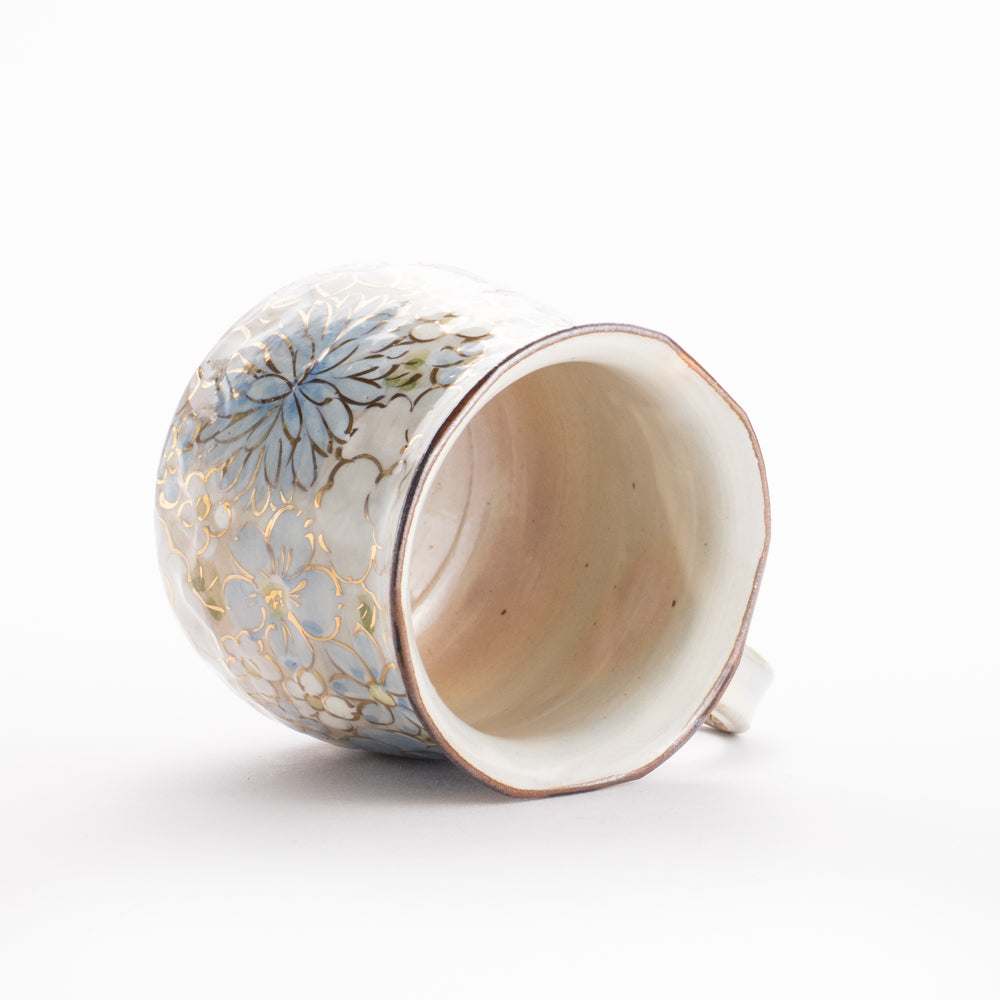【清水焼】マグカップ　花まつり青　俊山窯 KOTOPOTTER