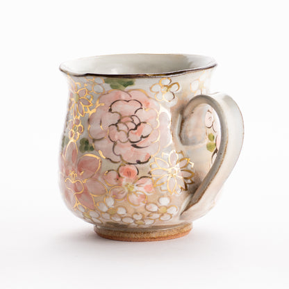 【清水焼】マグカップ　花まつり ピンク　俊山窯 KOTOPOTTER