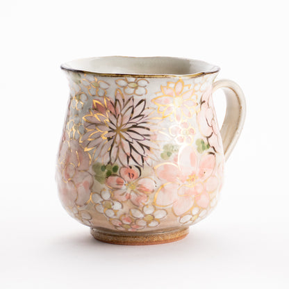【清水焼】マグカップ　花まつり ピンク　俊山窯 KOTOPOTTER