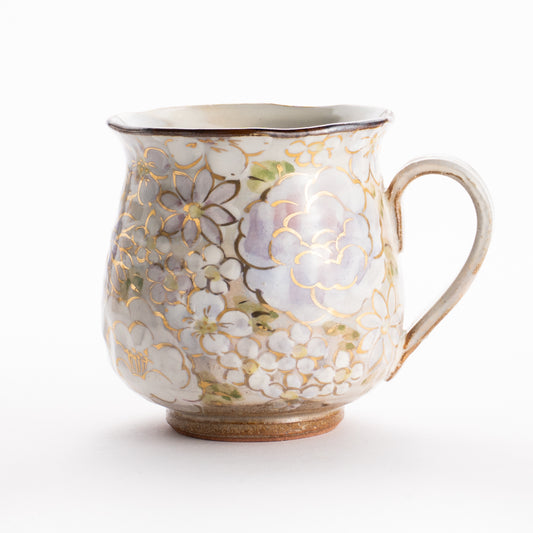 【清水焼】マグカップ　花まつり紫　俊山窯 KOTOPOTTER