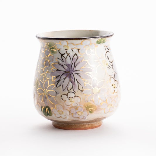 【清水焼】湯呑　花まつり 紫　俊山窯 KOTOPOTTER