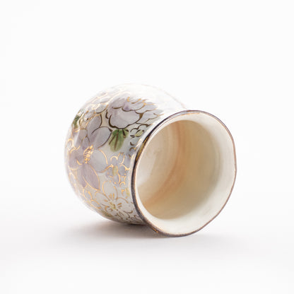 【清水焼】湯呑　花まつり 紫　俊山窯 KOTOPOTTER