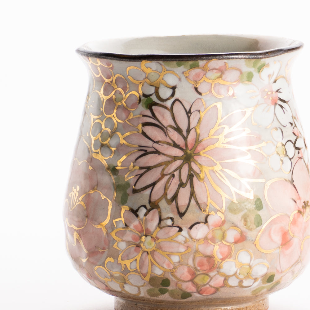 【清水焼】湯呑　花まつり ピンク　俊山窯 KOTOPOTTER
