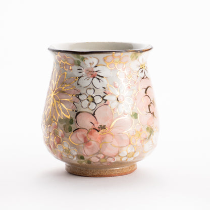 【清水焼】湯呑　花まつり ピンク　俊山窯 KOTOPOTTER