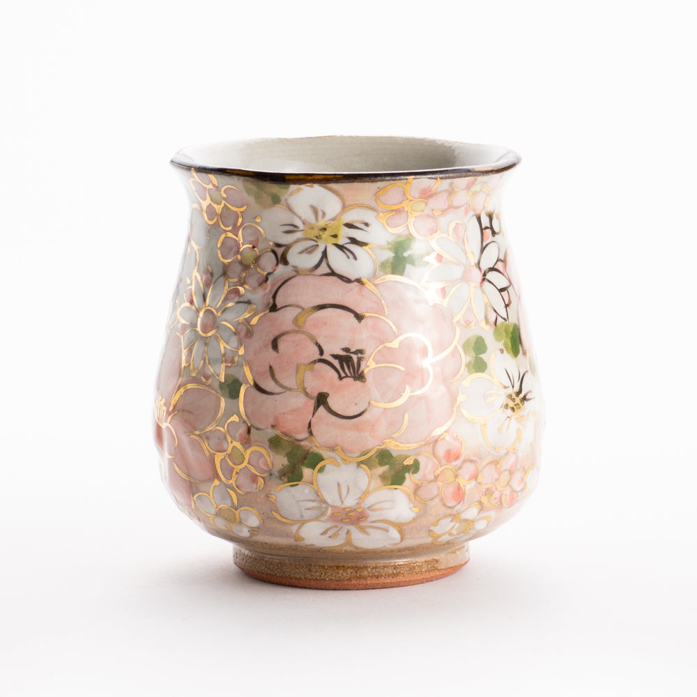 【清水焼】湯呑　花まつり ピンク　俊山窯 KOTOPOTTER