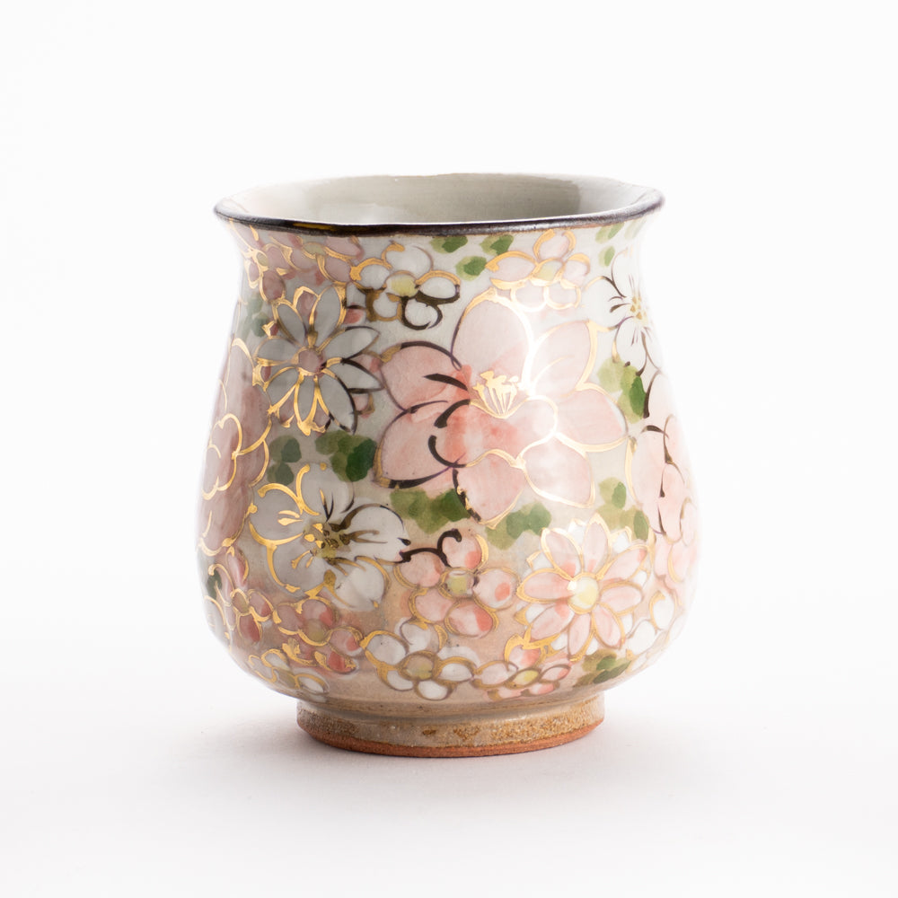 【清水焼】湯呑　花まつり ピンク　俊山窯 KOTOPOTTER