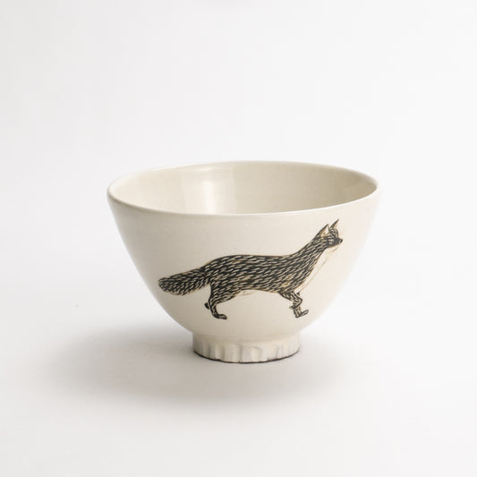 茶碗　キツネ　澤田卓伸 - Handcrafted Japanese pottery from Kyoto - Kyo ware / Kiyomizu ware.