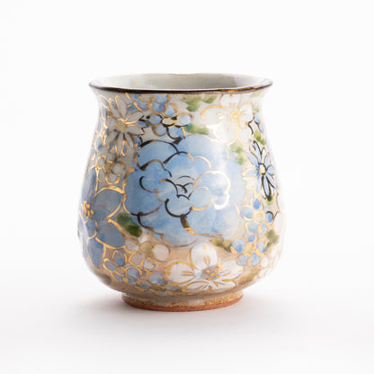 【清水焼】湯呑　花まつり 青　俊山窯 KOTOPOTTER