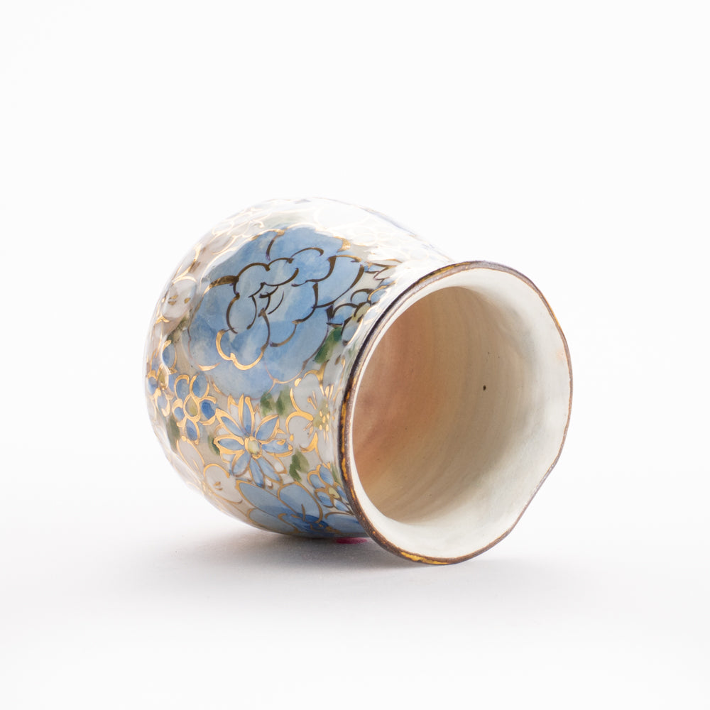 【清水焼】湯呑　花まつり 青　俊山窯 KOTOPOTTER