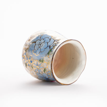 【清水焼】湯呑　花まつり 青　俊山窯 KOTOPOTTER