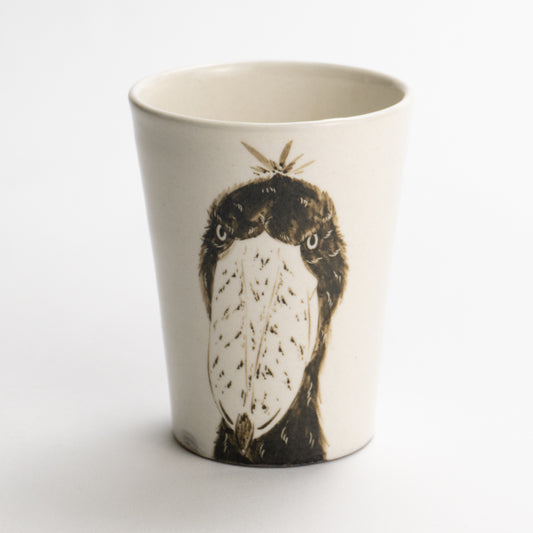 タンブラー　ハシビロコウA　澤田卓伸 - Handcrafted Japanese pottery from Kyoto - Kyo ware / Kiyomizu ware.