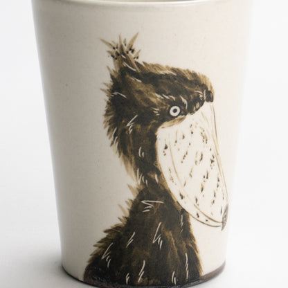 タンブラー　ハシビロコウB　澤田卓伸 - Handcrafted Japanese pottery from Kyoto - Kyo ware / Kiyomizu ware.