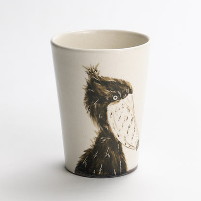 タンブラー　ハシビロコウB　澤田卓伸 - Handcrafted Japanese pottery from Kyoto - Kyo ware / Kiyomizu ware.