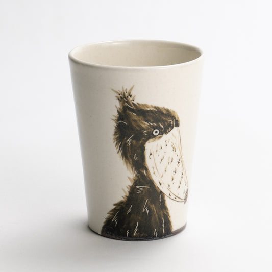 タンブラー　ハシビロコウB　澤田卓伸 - Handcrafted Japanese pottery from Kyoto - Kyo ware / Kiyomizu ware.