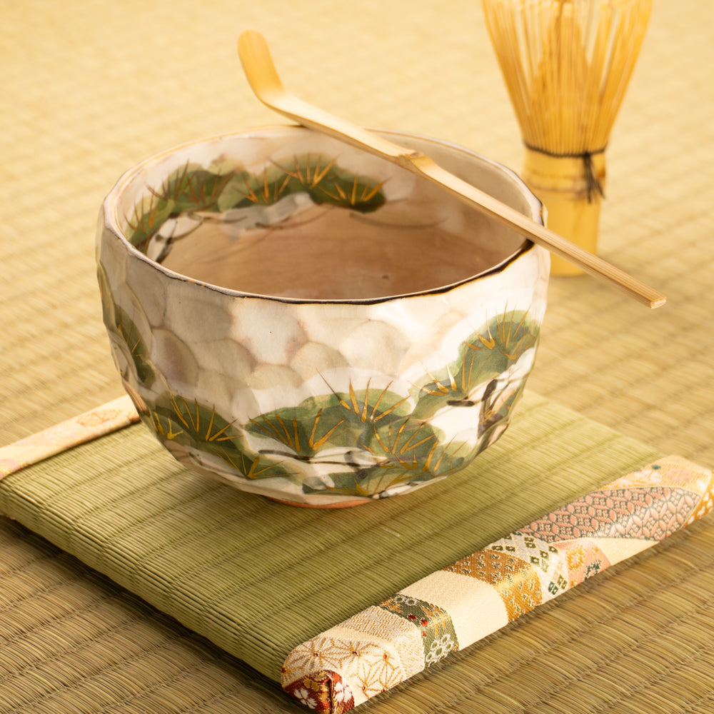 抹茶碗　雪松之絵　俊山窯 KOTOPOTTER