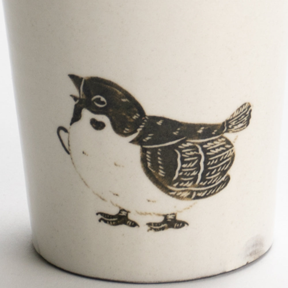 タンブラー　スズメB　澤田卓伸 - Handcrafted Japanese pottery from Kyoto - Kyo ware / Kiyomizu ware.