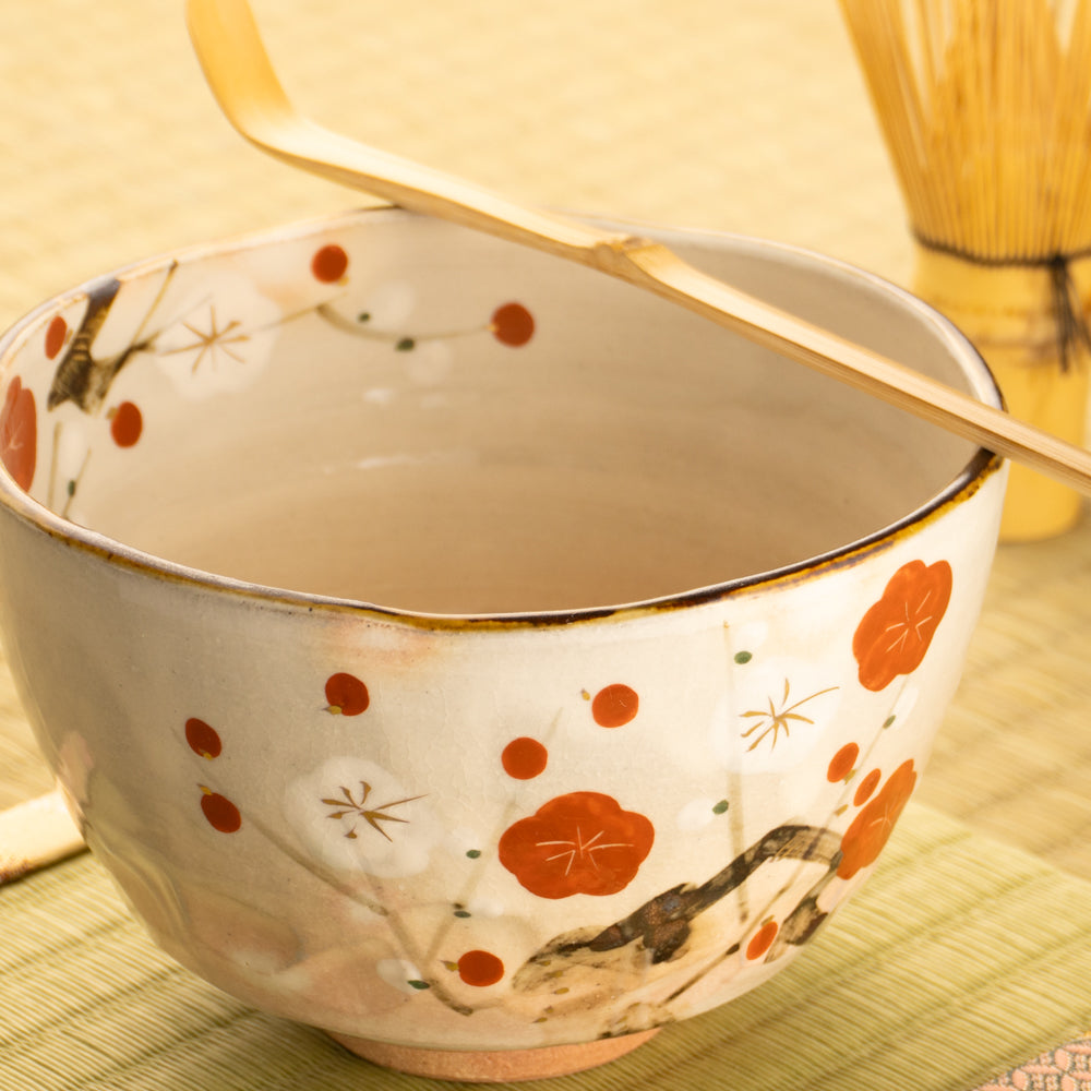 抹茶碗　紅白梅　俊山窯 KOTOPOTTER