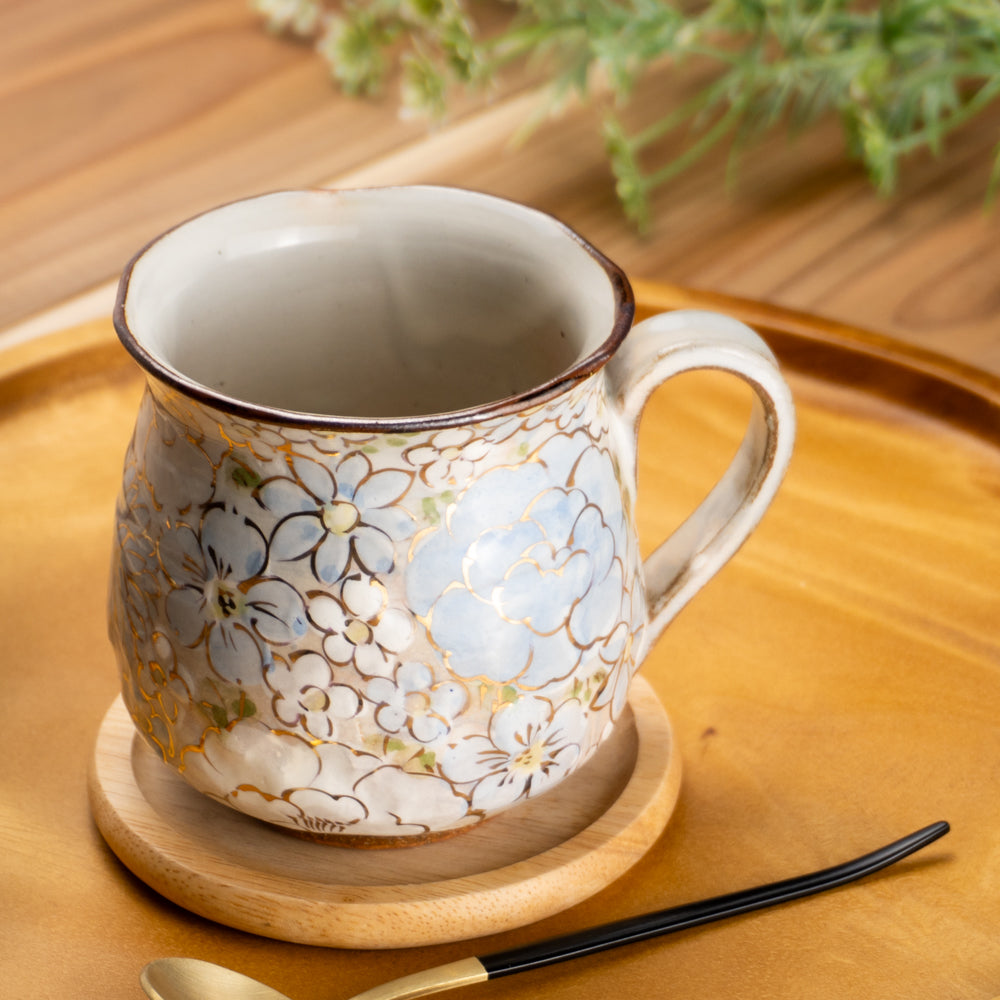 【清水焼】マグカップ　花まつり青　俊山窯 KOTOPOTTER
