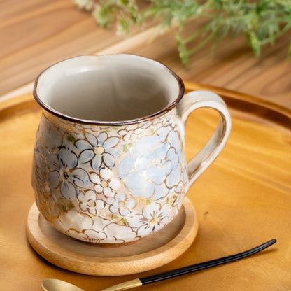 【清水焼】マグカップ　花まつり青　俊山窯 KOTOPOTTER