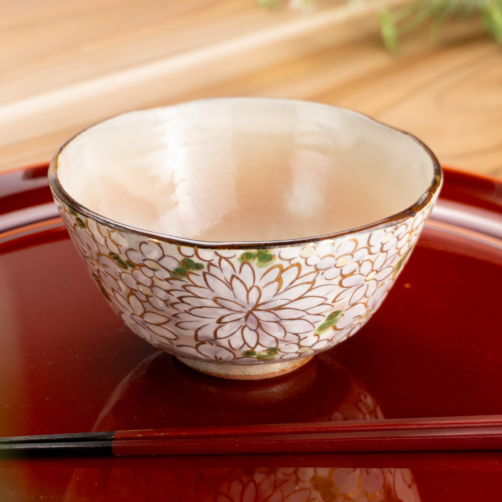 【清水焼】茶碗　花まつり 紫　俊山窯 KOTOPOTTER