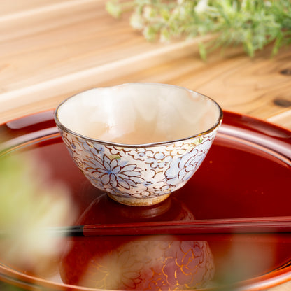 【清水焼】茶碗　花まつり 青　俊山窯 KOTOPOTTER