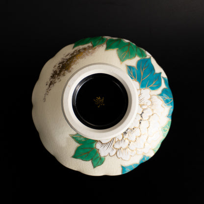 高台小皿　金彩七宝絵"牡丹"　清水幹子 KOTOPOTTER