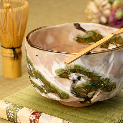 抹茶碗　雪松之絵　俊山窯 KOTOPOTTER