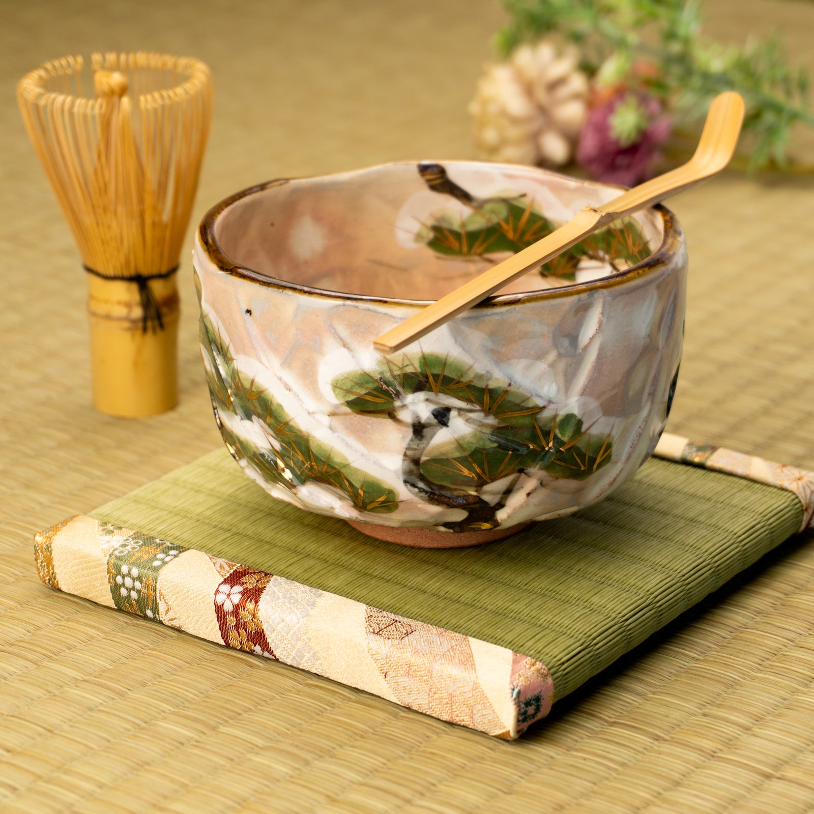 抹茶碗　雪松之絵　俊山窯 KOTOPOTTER